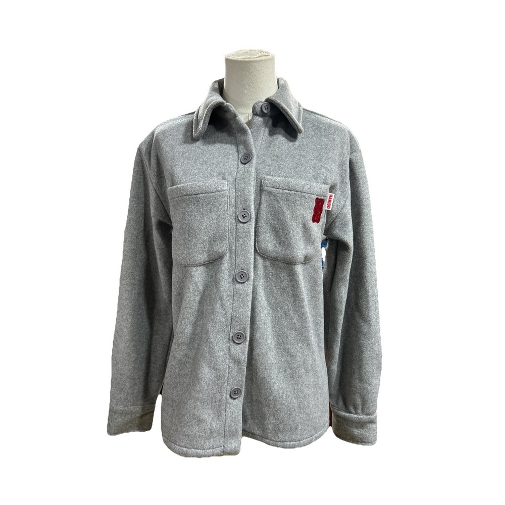 Haribo Fleece Grey‎ Small Long Sleeve 424-J019 Button Up